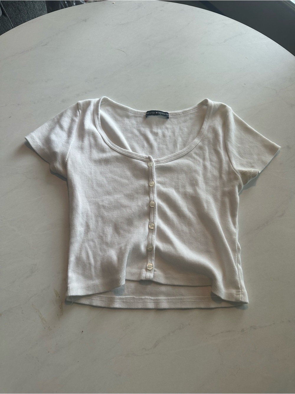 Brandy Melville White crop top with buttons